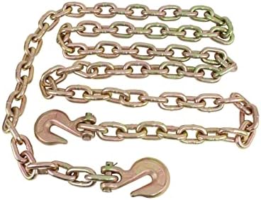 Mytee Products 2 Pack 1/2 Inch x 16 FT Grade 70 Binder Chain with Clevis Grab Hooks - G70 Transport Tow Chain - 11,300 Lbs Working Load Limit - Image 3