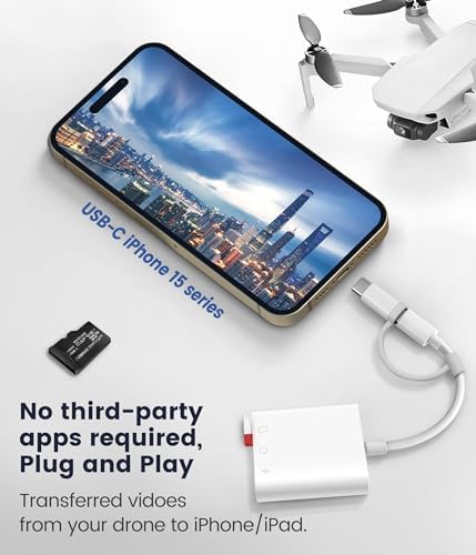 SD Card Reader for iPhone iPad, Oyuiasle Digital Trail Camera SD Card Viewer with Dual Slot for MicroSD/SD, Lightening&USBC Dual-Connector Memory Card Adapter for Photography, Plug and Play - Image 2