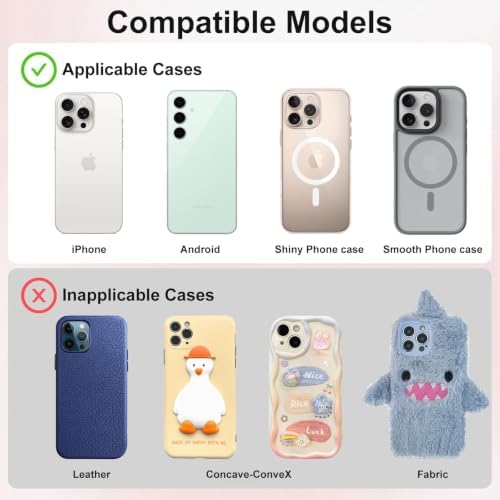 Giumel 1 Pack Lavender Double Sided Silicone Suction Cup Phone Case Mount, Hands-Free Strong Grip Holder for Selfies and Videos, Compatible with iPhone and Android - Image 5