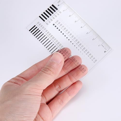 HARFINGTON 3pcs High Precision SEC Size Estimation Chart 90x55mm 0.12mm Transparency Flaw Detection Film Ruler for Diameter and Line Width Defects Measuring - Image 6