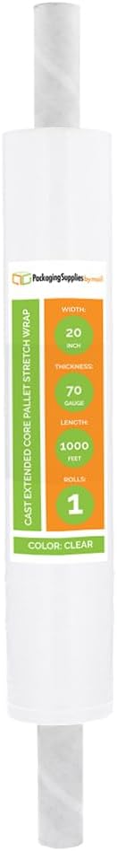 PSBM Stretch Wrap with Handles, 20 Inch x 1000 Feet, 70 Gauge by PackagingSuppliesbymail