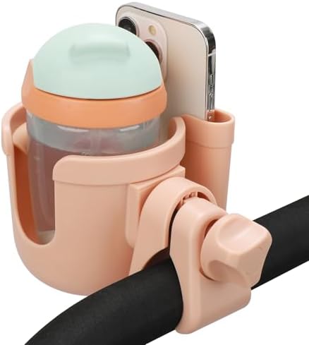 Accmor Stroller Cup Holder with Phone Holder, Bike Cup Holder, Walker Scooter Wheelchair Cup Holder Attachment, Universal Cup Holder for Uppababy Graco Strollers - Image 2