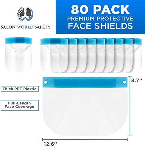 Salon World Safety 80 Protective Full Face Shields (8 Packs of 10) - Image 2