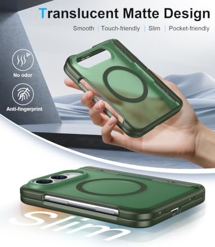 Temdan Magnetic for iPhone Duo Case Ultra Fold with Hidden Stand, Green - Image 7