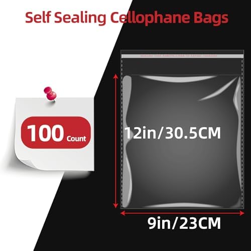 100 Count 9x12 Thick Self Sealing Cellophane Bags - Image 2