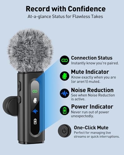 USB C Lavalier Microphone Wireless AI Noise Cancellation Mini Mic for Type-C Android, iPhone 17/16/15, Tablet, PC, Video Recording Clip-on Mics with Rotatable Clip, Ideal for TikTok, YouTube, Podcast - Image 5