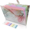 SKYDUE 5 Pockets Expanding File Folder, File Folders, Cute Accordion File Organizer with Labels (1 Pack, Green) by SKYDUE