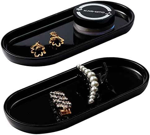 SheeChung Acrylic Vanity Tray, Bathroom Makeup Organizer Countertop, Black - Image 2