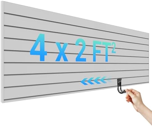 Ezlaino Slatwall 4ft x 2ft PVC Slat Wall Paneling Garage Wall Organizer by Ezlaino