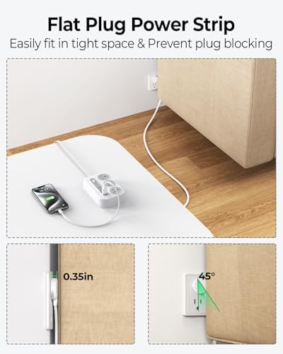 ORICO Surge Protector Power Strip, Multiple Outlets Extension Cord - Image 6