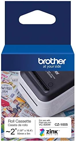 Brother Genuine CZ-1005 Continuous Length ~ 2 (1.97”) 50 mm Wide x 16.4 ft. (5 m) Long Label roll Featuring Zink Zero Ink Technology - Image 2