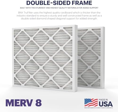 BNX TruFilter 20x25x2 Air Filter MERV 8 (4-Pack) - MADE IN USA – Dust & Pet Defense Electrostatic Pleated Air Conditioner HVAC AC Furnace Filters for Dust, Pet, Mold, Pollen MPR 600 – 700 & FPR 5 - Image 5