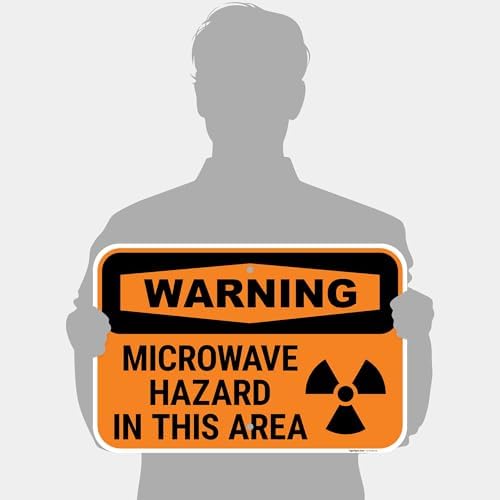 OSHA Warning Microwave Hazard in This Area with Graphic Sign, - Image 4