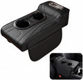 Car Armrest Cushion, Premium Center Console Organizer, Memory Foam Car Center Console Cover with Adjustable High & Low Cup Holders, Tissue Box & Storage Pockets, Fit for Most Cars (Black) by Unknown
