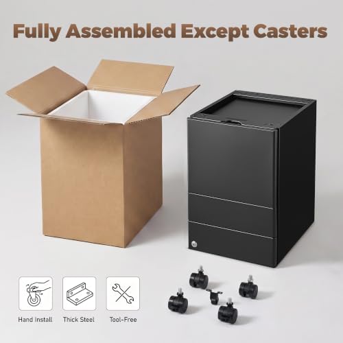 Guizeeopo Fully Assembled 3 Drawer Filing Cabinets for Home Office - Image 4