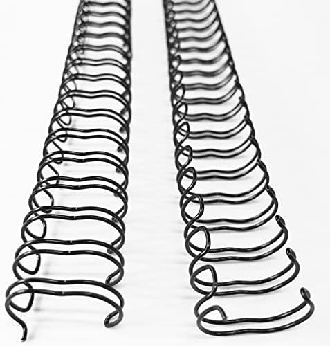 Metal Double Loop Wire Binding Spines, 1/2 Inch, 3:1 Pitch, Black 50 Pack by Binditek