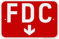 FDC Down Arrow Sign, Red Background, by SigoSigns