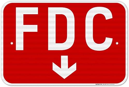 FDC Down Arrow Sign, Red Background, by SigoSigns