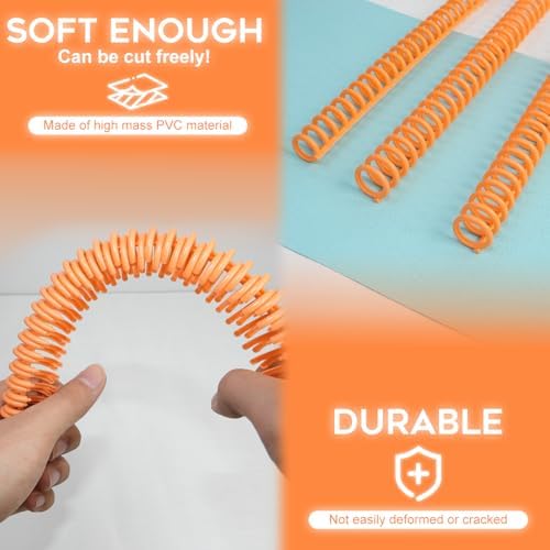 Rayson PROC1230OR Click Binding Spines, 3:1 Pitch, 1/2" Diameter, 90 Sheets Binding Capacity, Orange, 30/Box - Image 3