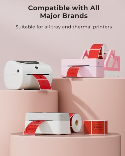 MUNBYN 2 Inch Red Round Thermal Labels for Business, 750 Sheets/1 Roll - Image 3
