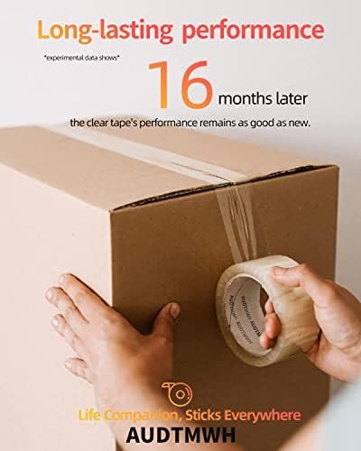 AUDTMWH Packing Tape with Dispenser, 1.88" x 48 Yds, 2 Rolls w/1 Dispenser - Image 2