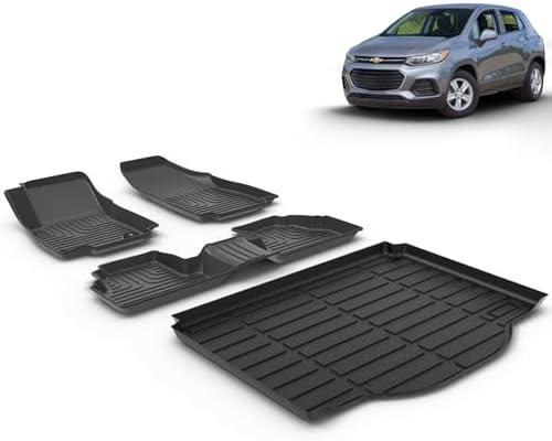 Floor Mats & Cargo Liner for 2014-2023 Chevy Trax & 2013-2023 Buick Encore (Not fit Encore GX) All Weather Floor Liners Trunk Mat Chevrolet Trax/Encore Floor Mats Accessories Black by VOUKIY