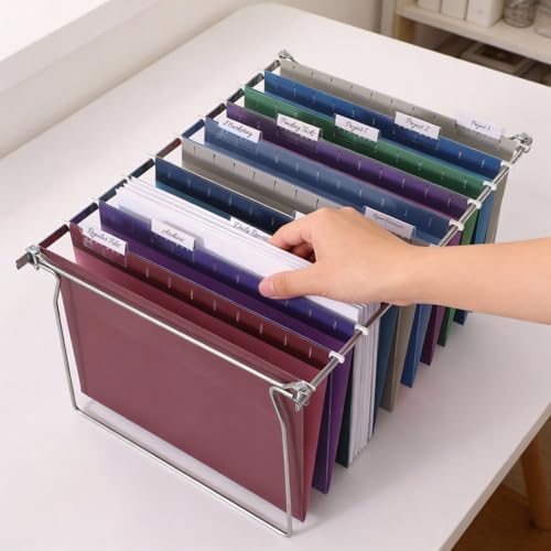 SUNEE Hanging File Folders Vintage Colors, 25 Pack Letter Size File Folders with 1/5-cut Tabs, Stay Organized for Your Home and Office Bulk File and Documents - Image 6