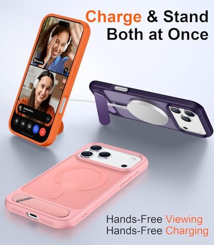 Temdan Magnetic for iPhone 18 Pro Case/iPhone 17 Pro Case Stand Pink - Image 3