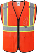 JKSafety Safety Vest for men women Hi Vis Vest with Pockets and Zipper High Visibility Construction Vests BX310 by JKSafety