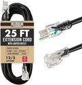 25 Ft Black Oil Resistant Extension Cord by Cablectric
