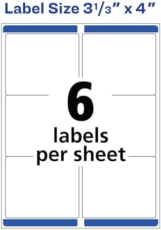 Avery Printable Shipping Labels with Sure Feed, 3-1/3" x 4", Matte Clear, 60 Blank Mailing Labels (18664) - Image 5