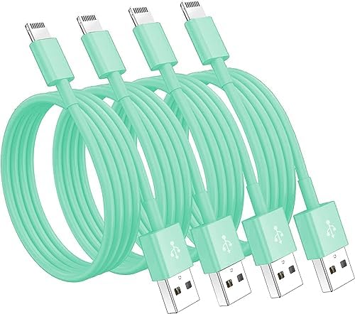 4 Pack [Apple MFi Certified] Apple Charging Cables 10ft, iPhone Chargers Lightning Cable 10 Foot, Fast iPhone Charging Cord for iPhone 14/14Pro/13/13Pro/12/11/11Pro/11Max/ X/XS/XR, ipad(Light Green) by Susnwere
