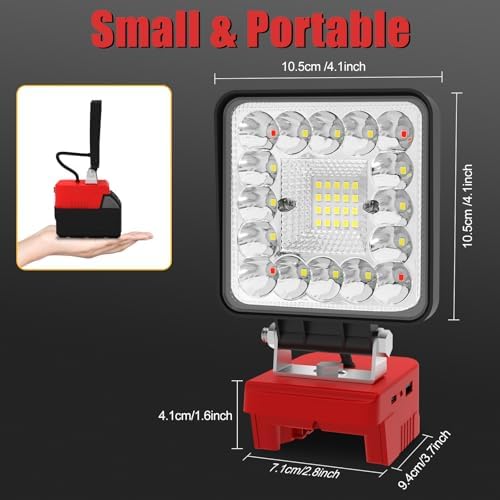 T-SUN 55W Work Light Compatible with Milwaukee 18V/20V Battery - Image 2