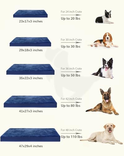 KSIIA Orthopedic Dog Bed for Large Dogs with Waterproof Lining, Blue, 35x22 - Image 6