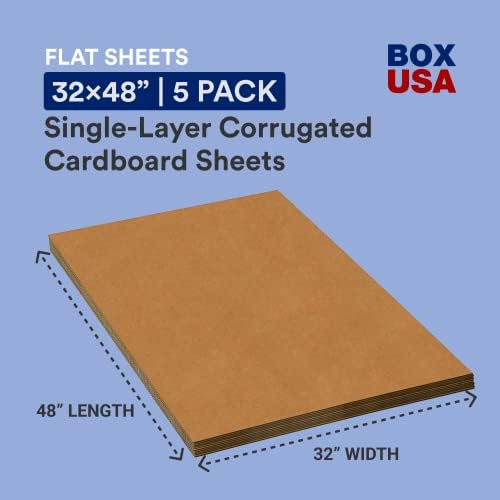 BOX USA 32" x 48" 5-Pack - Large Card Board Sheets for Packaging, Layer Separation, Shipping, Mailing, Packing, and Protecting Products from Forklift Damage - Image 2