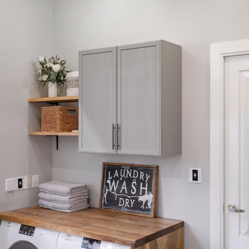 FIMELLO 30" Laundry Room Cabinets Wall Mounted, Wall Cabinets for Laundry Room, Kitchen Wall Cabinet with Adjustable Shelf, Shaker Wall Cabinet for Bathroom, Ashen Gray by FimelloHome