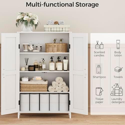 Homleke 43.3" H Farmhouse Bathroom Storage Cabinet with Adjustable Shelves - Image 4