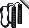 GE Surge Protector Power Strip, 8 Ft Extension Cord, 6 Outlet Extender, 800 Joules, Flat Plug, Twist-to-Close Safety Covers, UL Listed, Black, 54643 2 Count (Pack of 12) by Unknown