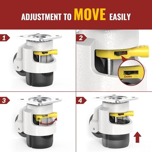 HOLKIE Leveling Casters with Ratchet Handle Design丨Total Capacity 3300 lbs - Image 5
