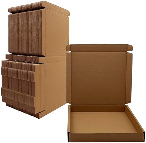 7x7x1 inch Small Shipping Boxes 50 Pack, Brown Corrugated Cardboard Mailers by Unknown