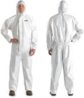 Hazmat Suit Disposable Coverall | Heavy Duty Full Body Paint Coverall & Suit in 7 Sizes with Multiple Specifications With Hood - 3X-Large, White, 1 by YIBER