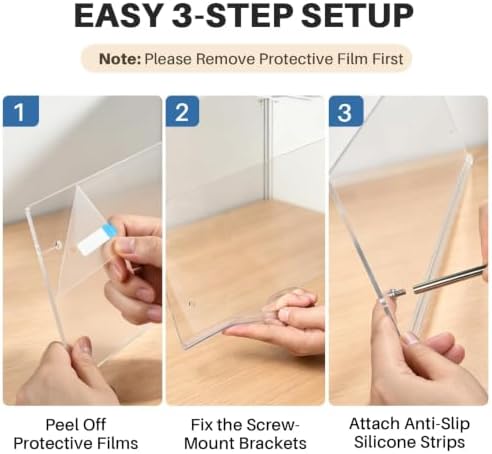Monitor Memo Board Holder 14"x5", Office Organization Memo Holders for Computer Sticky Note Holder, Space-Saving Under Monitor, Movable & Reusable, Screen Saver for Office & Home Desktop Decor - Image 3