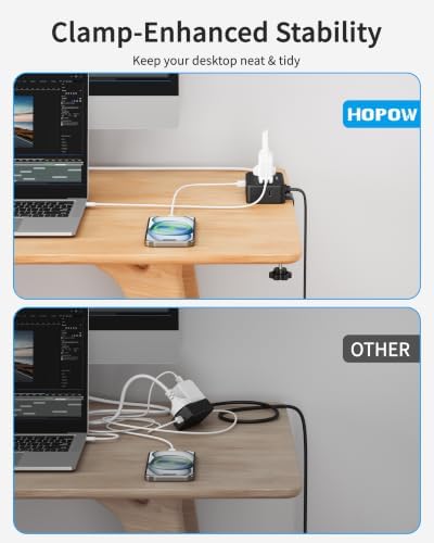 Desk Clamp Power Strip with 4 Outlets & 4USB, 10FT Extension Cord for Home - Image 5