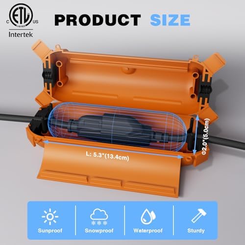 [3 Pack] Flemoon Outdoor Extension Cord Safety Cover with Waterproof Seal - Image 3