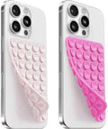 (2 Pack) Suction Cup Phone Case Mount Double Sided, Light Pink & Hot Pink by Mnyatr