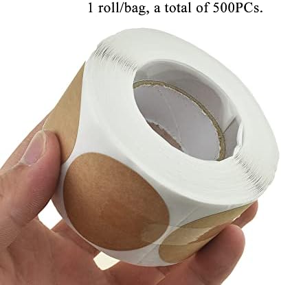 HAHIYO 1.5-Inch 500Pcs Natural Brown Kraft Round Label - Blank Adhesive Sticker to Write On for Jar, Canning, Price Tag, Store Organizing - Image 6