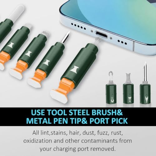 Phone Cleaning Kit for Charging Port Cell Phone USB C, Army Green - Image 3