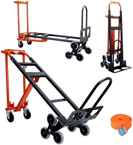 3 in 1 Stair Climbing Dolly Cart with Wheels,1000LBS(Orange) by SOUTHHELP