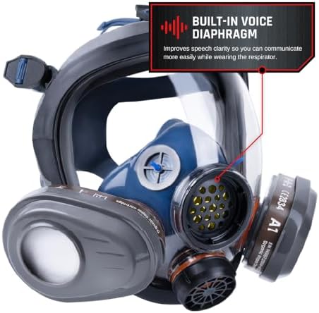 Parcil Distribution Full Face Respirator Mask - Air Purifying, Organic Vapor & Particulate - Industrial Use - CE Tested - Image 5