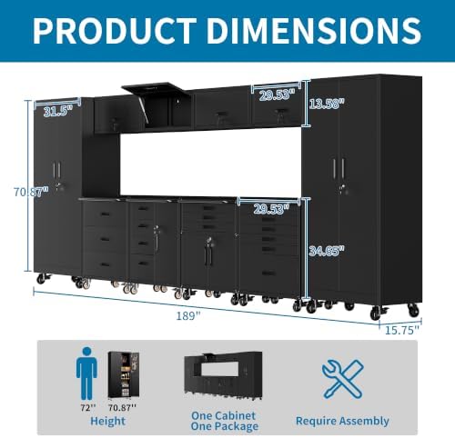 10-Piece Garage Storage Cabinets System Heavy Duty Workshop Set - Image 2